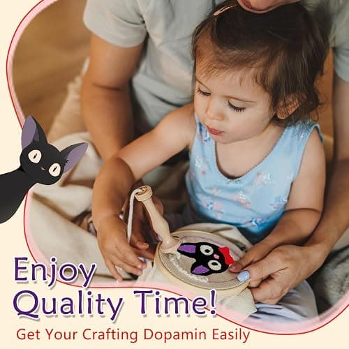 PUNICA Punch Needle Kit for Beginners, Kids & Adults Coaster Set of 6, Easy DIY Embroidery Set Starter Craft Gift with Cute Cartoon Decoration thumbnail 3