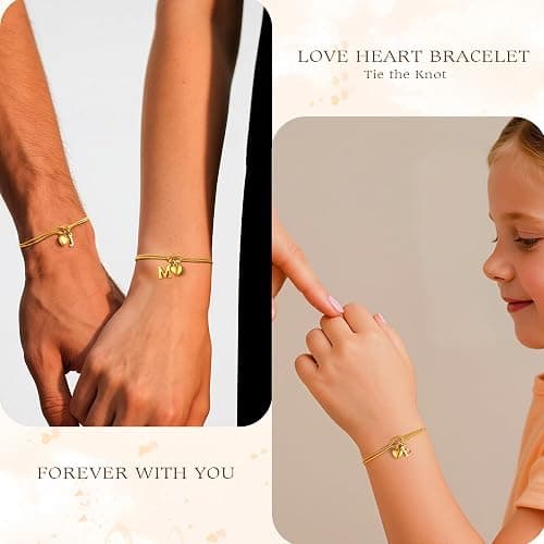 M MOOHAM Initial Knot Bracelets for Women - 18K Gold Plated Initial Knot Bracelets for Women Teen Girls, Trendy Letter A-Z Love Charm Bracelet Dainty Jewelry Womens Bridesmaid Birthday Gifts thumbnail 5