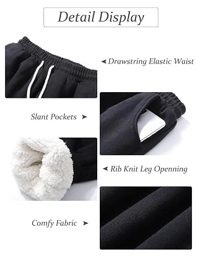 Flygo Women's Winter Warm Fleece Joggers Pants Sherpa Lined Athletic Active Sweatpants thumbnail 6
