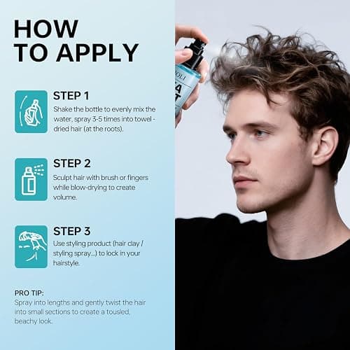 BOLI Sea Salt Spray for Men & Women, Adds Instant Volume, Light Hold, Texture, Thickening Curly Fine Hair Texturizing Water (8.12 FL.OZ) thumbnail 6