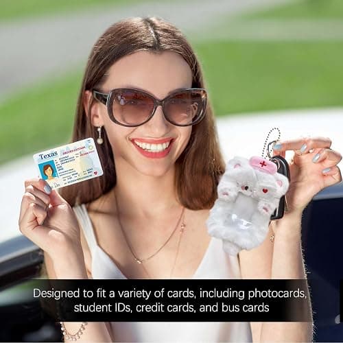 Kitten Nurse-Theme Photocard Holder with Clear Window -2 Pieces Plush Badge Case for Student Cards, ID, Bus Card & More thumbnail 6