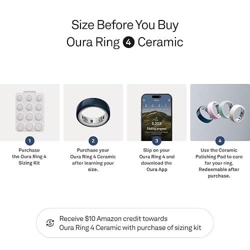 OURA Ring 4 Smart Ring - Ceramic Midnight - Size 7 | Sleep, Activity, Women’s Health, AI Advisor, Up to 8 Days of Battery Life, Size Before You Buy, Android & iOS Compatible thumbnail 3