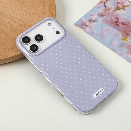 inewateri Compatible for iPhone 17 Pro Max Case with Cute Fashion Polka Dot Aesthetics Design Simple Cases for Soft TPU Slim Protection Cover-Purple thumbnail 4