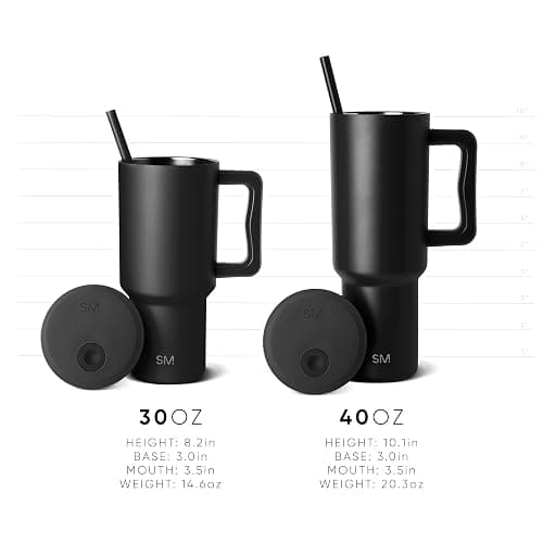 Simple Modern 40 oz Trek Tumbler with Handle and Straw Lid | Cup Holder Friendly Insulated Stainless Steel Travel Mug | Berry Twist thumbnail 5