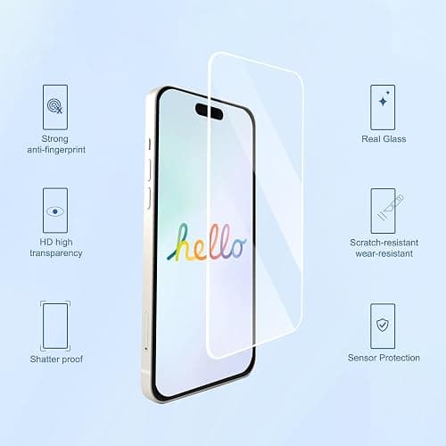 Ailun 3 Pack Screen Protector for iPhone 17 [6.3 inch] + 3 Pack Camera Lens Protector with Installation Frame,Dynamic Island Compatible,Case Friendly Tempered Glass[Not for iPhone 17 Pro/Pro Max/Air] thumbnail 2