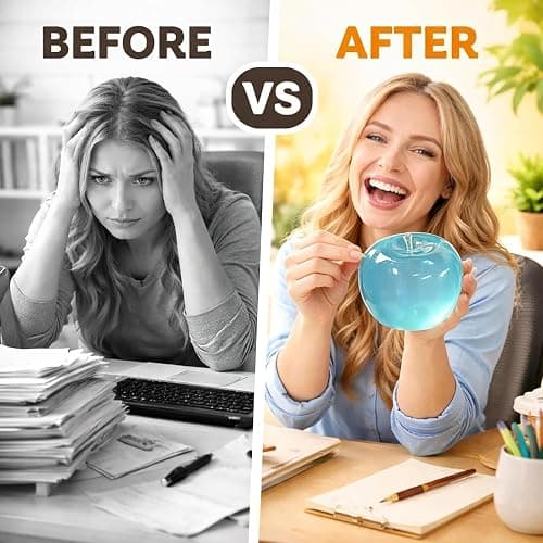 Apple/Coconut Oil Stress Ball, 2026 New Soft Fruit Squishy Coconut Squeeze Stress Shapeable Ball, Non-Sticky Slow Rising Squeeze Balls, Portable Desk Squishies for Relaxation and Focus (Blue) thumbnail 3