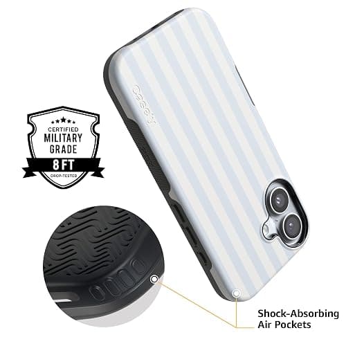 Casely iPhone 17 Case | Blue Stripes | Sunday Best | Compatible with MagSafe | Bold Protective Design thumbnail 4