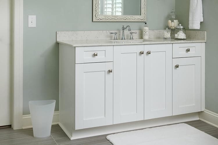Rubbermaid Spa Works Compact Contemporary Style 9 Quart Indoor Open Vanity Home Trash Container White thumbnail 4