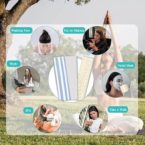 Aclovcy Headbands for Women Non Slip Head Bands for Women's Hair cute elastic womens headbands Soft Cotton Cloth Fashion floral headband for women for Daily Workout Sports Running Yoga thumbnail 6