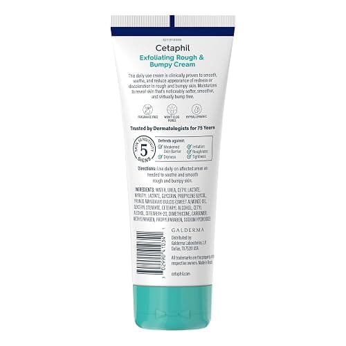 Cetaphil Rough & Bumpy Cream, 20% Urea, Gently Exfoliates, 8 oz | Exfoliating Body Cream For Chicken Skin, KP, Rough Bumpy Skin, Refines Texture, Dermatologist Recommended, 8 Oz Tube thumbnail 7