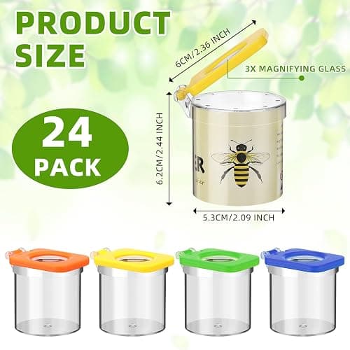 Halloscume 24 Pcs Insect Bug Viewer for Kids Magnifying Insect Box Bug Catcher Magnifier Container Critter Collection Kit Insect Cage Jar for Children Science Nature Exploration Tool thumbnail 3
