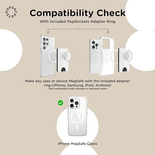 PopSockets Phone Wallet with Expanding Grip and Adapter Ring for MagSafe, Phone Card Holder, Wireless Charging Compatible, Wallet Compatible with MagSafe - Navy Blue thumbnail 6