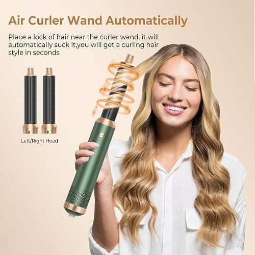 Air Brush 5 en 1 Hair Styler Airbrush 5 en 1 avec Seche Cheveux, Brosse Soufflante, Fer a Boucler, Thermal Brush, Brosse Lissante Seche Cheveux 5 en 1 pour Sécher, Boucler, Lisser thumbnail 3