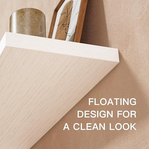 AMADA HOMEFURNISHING Floating Shelves Large, 24 x 7 Inch Wall Shelves for Bathroom, Bedroom, Kitchen, Shelves for Wall Decor Set of 2, White - AMFS06 thumbnail 10