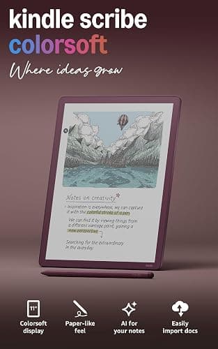 Amazon Kindle Scribe Colorsoft 64GB (newest model) — 11” paper-like color display with front light — Thin, light, powerful — Write in notebooks, documents, and books. Includes Premium Pen - Fig thumbnail 10