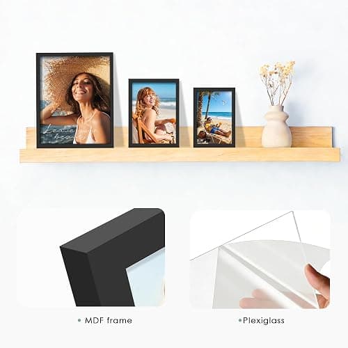 DUENPY 15 Pack Picture Frames Collage Wall Decor, Black Frame Set with 3pcs 8x10, 6pcs 5x7, 6pcs 4x6 for Gallery Display, Wall Mounting & Tabletop, Bulk Photo Frames for Living Room Decor thumbnail 6