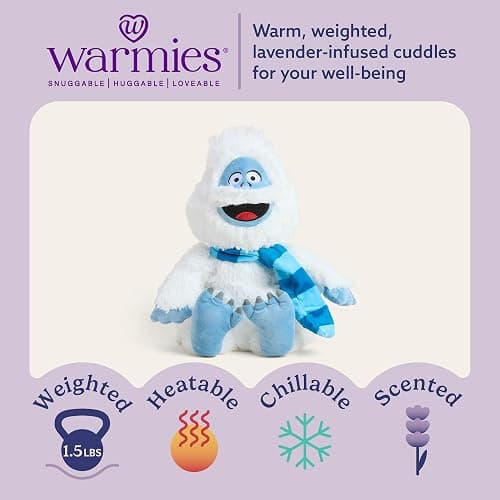 warmies Microwavable & Weighted Stuffed Animals, Bumble with Scarf - Heated Stuffed Animal Plushie for Warmth & Comfort - Christmas Winter Soft Plush Toys for Children (Boys, Girls, Babies & Toddlers) thumbnail 2