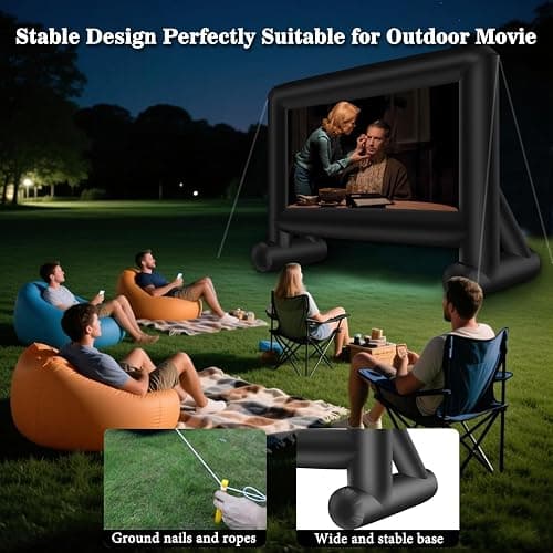AZXRHWYGS 14 Feet Indoor and Outdoor Inflatable Blow up Mega Movie Projector Screen with Carry Bag for Front and Rear Projection thumbnail 2