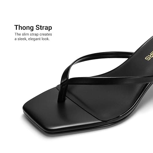 DREAM PAIRS Kitten Heels for Women Flip Flop Low Heels Square Open Toe Sandals Thong 1.96 Inch Heeled Sandals for Summer Vocation thumbnail 5