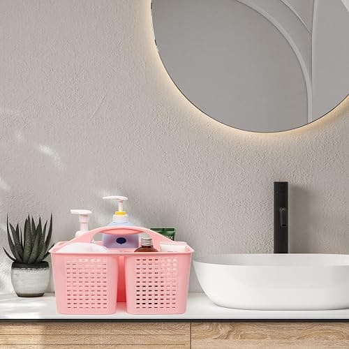 Tiawudi Portable Shower Caddy, Caddy Organizer with Handle, Plastic Shower Basket Hold Soap, Shampoo, Hair Supplies and Beauty Products, Cleaning Supplies Organizer for Home, Dorm, Shelf and Cabinet thumbnail 7