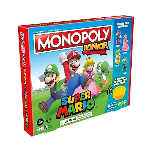 Monopoly Junior Super Mario Edition Board Game, Fun Kids' Ages 5 and Up, Explore The Mushroom Kingdom as Mario, Peach, Yoshi, or Luigi (Amazon Exclusive) thumbnail 18