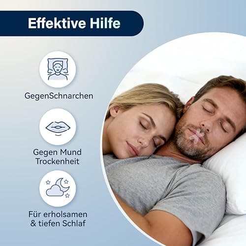 Mundpflaster Schlafen,120 Stück Mouth Tape for Sleeping, Anti Schnarch,Schnarchpflaster - gegen Schnarchen, Mundtapes zum schlafen,Mund Tape für weniger Schnarchen & besseren Schlaf durch Nasenatmung thumbnail 4