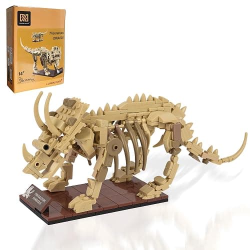 LUXEBLOCKS Triceratops Skeleton Building Kit - 318PCS Dinosaur Model with Movable Joints, Educational Toys for Adults, Collector Display Figures for Home and Office - Image 1