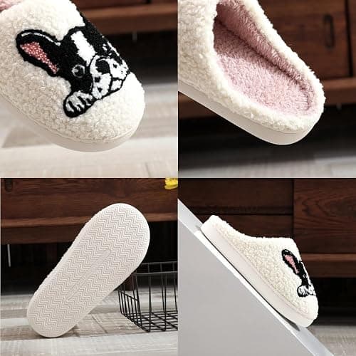 ELIRAR Dog Cat Slippers Plush Animal Pet Comfortable Winter Women Men Soft Non-slip thumbnail 4