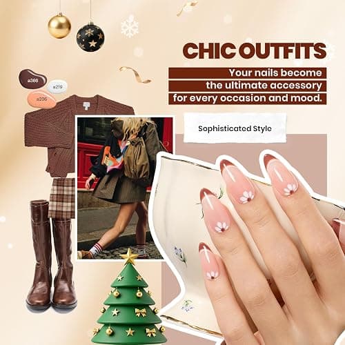 Beetles Winter Gel Polish Kit - Chic Outfits Collection 25 Colors Polish Set, Brown Purple Nude Red Black Color Gel Nails with 3Pcs Base Top Coat Soak off Uv Gel Manicure Kit Gift for Women thumbnail 2