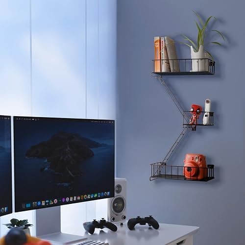 KOTIJOKI Fire Escape Wall Shelf – New York Decorative Floating Shelf – Wall Art Ladder Shelf – Black Metal Trinket Shelves for Bedroom, Home, Office, Storage and Display (2.5-Tier) thumbnail 8