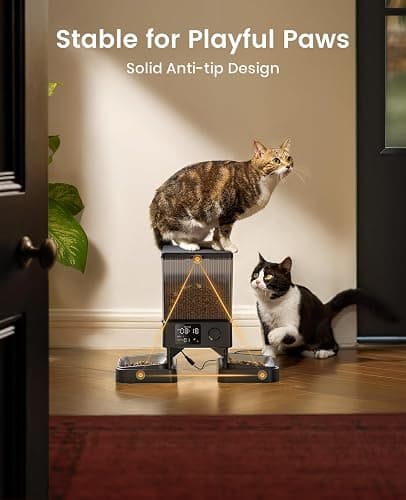 oneisall Automatic Cat Feeder for 2 Cats, 5L Automatic Cat Food Dispenser for Small Pets Indoor, Timed Cat Feeder for Dry Food thumbnail 5