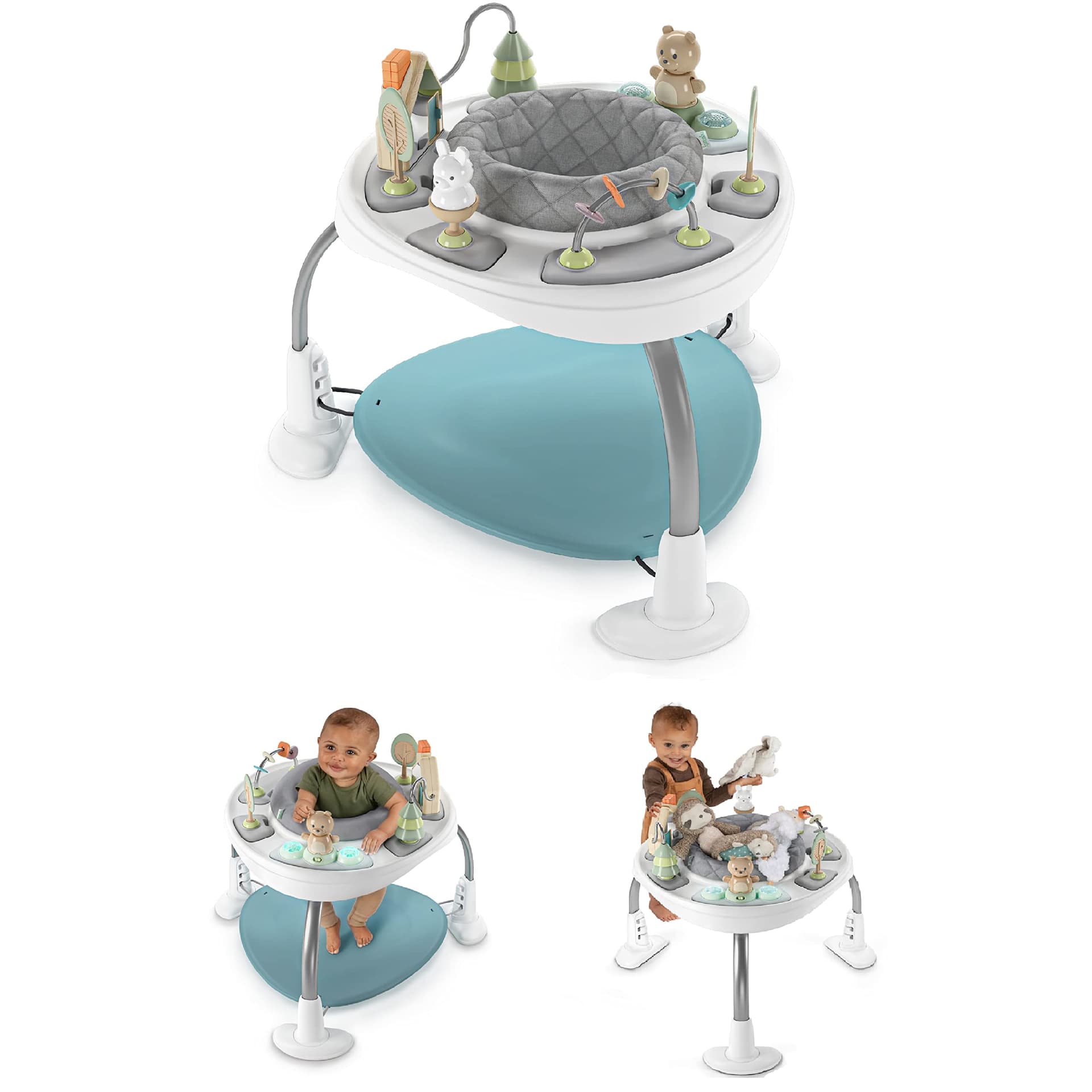 Ingenuity Spring & Sprout 2-in-1 Baby Activity Center Jumper and Table with Infant Toys - Ages 6 Months +, First Forest thumbnail 8