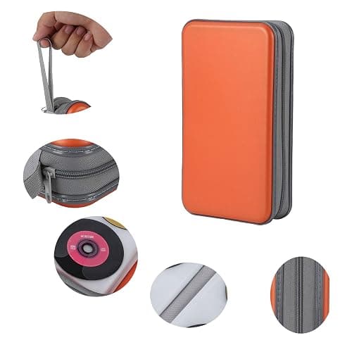 UENTIP 96 Capacity CD Case,Portable DVD Hard Plastic Case Holder CD Organizer Wallet Protective DVD Storage (96, Orange) thumbnail 4