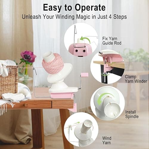 Yarn Ball Winder for Crocheting: Yarn Winder for Crocheting & Yarn Spinner for Knitting Hand Operated thumbnail 4