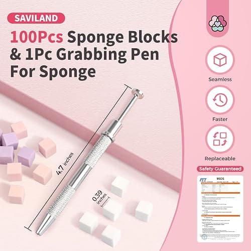 SAVILAND 100PCS Nail Sponges for Ombre: Nail Art Sponges with Storage Box Grabbing Pen Ombre Nail Sponge Gradient Nail Tools Aura Nails Ombre Nail Brush Accessories Supplies Home DIY Nail Art Salon thumbnail 5