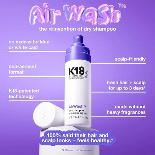 K18 AirWash™ Dry Shampoo, Non-Aerosol, Balances Scalp & Controls Excess Oil Production thumbnail 2