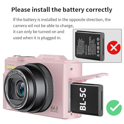 4K Digital Camera for Photography, 64MP Vlogging Camera for YouTube with 3" 180° Flip Screen, 18X Digital Zoom Point and Shoot Camara with 32GB Micro SD Card for Beginner (Light Pink) thumbnail 8