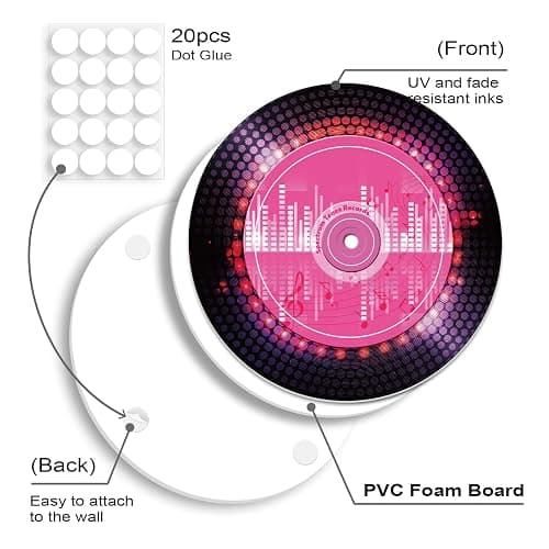 DOODLREAM 4PCS Colorful Abstract Music Vinyl Record Wall Decor 12" thumbnail 4
