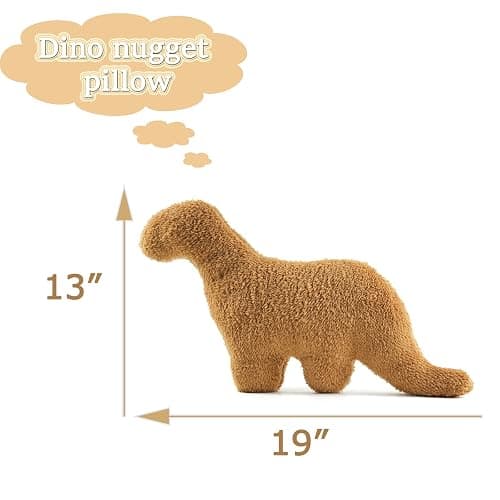 NXCHIZS Dino Nugget Pillow Plush, Funny Chicken Nugget Plushie Birthday Gift, Dino Decorative Throw Pillow for Kids Room Decor, Dinosaur Stuffed Animal Idea Birthday Gift for Teens Kids and Adult thumbnail 3