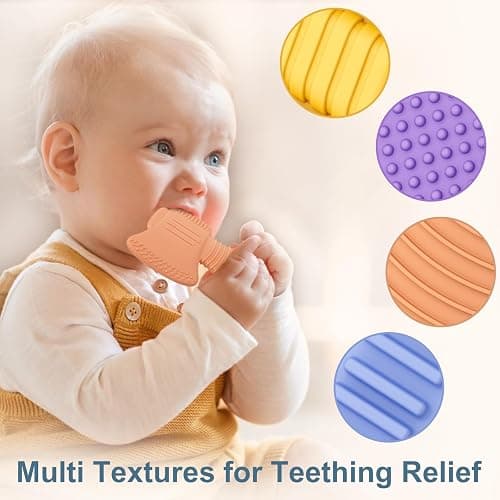 Baby Tool Teether Set, 4 Pack Silicone Textured Teething Toys for Boys 3–12 Months, Wrench Screwdriver Hammer Axe Chew Toys for Teething Relief, Newborn Infant & Toddler Baby Stuff thumbnail 8
