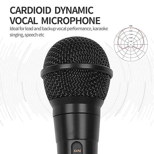 Marengo Handheld Wired Microphone, Cardioid Dynamic Vocal Mic with 13ft Cable and ON/Off Switch, Ideally Suited for Speakers, Karaoke Singing Machine, Amp, Mixer thumbnail 2