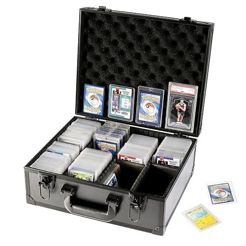 Azamou Toploaders Storage Box for 3" x 4" 35pt Rigid Cards, Trading & Sports Cards, Graded & Rating Cards, with 7 DIY Sponge Partitions (Holds 600+ Toploaders, M600-Black) - Image 1