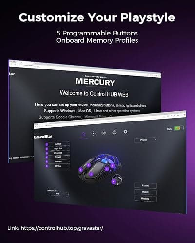 GravaStar Mercury X Pro Wireless Gaming Mouse, Come with 8K Dongle – 32,000 DPI PAW 3950 Sensor, 8,000Hz Polling Rate, Only 49g, Magnesium Alloy Hollow Frame, RGB Lighting, 5 Programmable Buttons thumbnail 7
