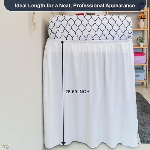 Cottington Lane Ruffled Dorm Room Bed Skirt Twin XL 36 Inch Drop, Hotel Quality Premium 1800 Brushed Microfiber Twin Extra Long College Dust Ruffle, White thumbnail 2