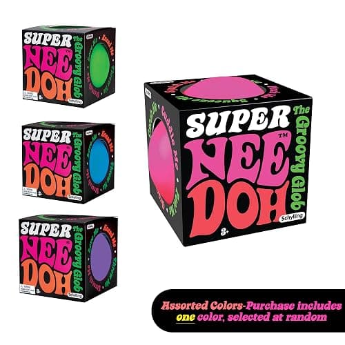 Schylling Brand Original Super Nee Doh Stress Ball Fidget Toy - Huge 4.5" in Diameter - Jumbo Squishy Squeezy Fun - Colors Assorted - Ages 3+ thumbnail 3