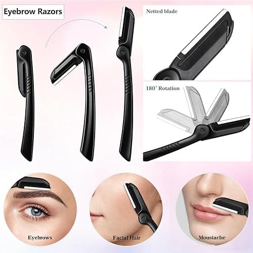 Eyebrow Razor, 5-in-1 Eyebrow Kit, Professional Eyebrow Grooming Set, Eyebrow Trimmer Set for Women and Men, Including Brow Razors Trimmer, Brush, Eyebrow Scissors, Slant Tweezers thumbnail 5