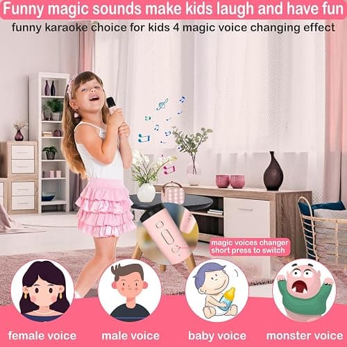 Mini Karaoke Machine for Kids & Adult, 4-12 Years Old Girls Christmas Birthday Gift for Boys, Karaoke Toys Gifts for Girls Ages 4, 5, 6, 7, 8, 9, 10, 12 +Year Old Birthday Party thumbnail 2