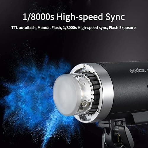 Godox AD300 Pro AD300Pro Outdoor Flash Strobe, Portable 300Ws 2.4G TTL 1/8000 HSS Monolight, 0.01-1.5s Recycle, 320 Full Power Flashes, 12W Modeling Lamp, GODOX AD 300 Pro with Rechargeable Battery thumbnail 2