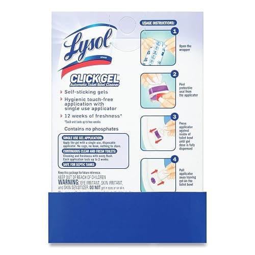 Lysol Click Gel Automatic Toilet Bowl Cleaner, Bathroom Essentials, Toilet Freshener, Refreshing Lavender Scent, 6 Count (Pack of 1) thumbnail 2