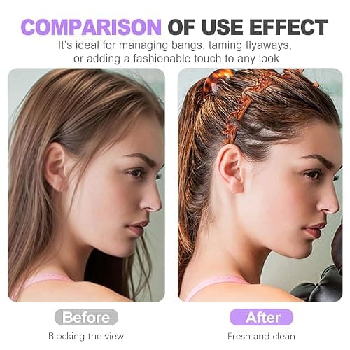 ZeriLion 2 Pack Double Layer Headband with Mini Clips Hair Styling Tool for Women Twist Braid Hair Band with 8 Attached Hairpins Easy DIY Hairstyle Accessories Black and Brown thumbnail 6